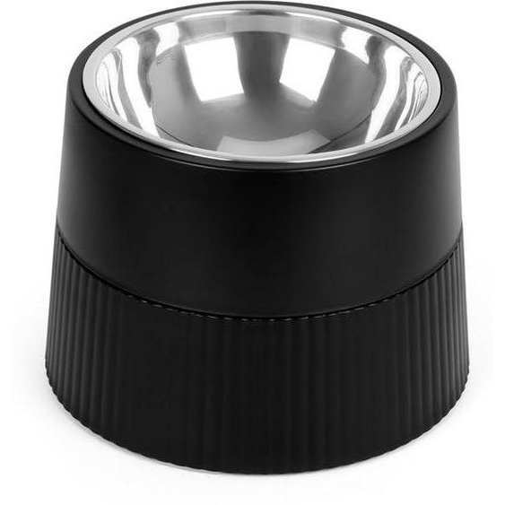 Ibenzoa® : Gamelle surélevée pour animaux, avec bol en acier inoxydable amovible de 400 ml, inoxydable, sans BPA, base en caoutchouc antidérapante, hauteur réglable – 18×13,6 / 14×5,5 cm