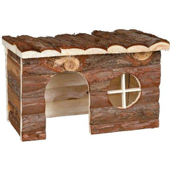 Ibenzoa® : Nichoir robuste, en bois décorce brut, avec plateforme dobservation sur le toit, dimensions : 24 x 14 x 16 cm (toit : 28 x 16 x 18 cm) – idéal pour les petits rapaces et les amateurs de papillons