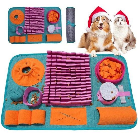 Ibenzoa® : Tapis dentraînement lavable pour chiens – Tapis olfactif pour stimuler lodorat, réduit lennui, 66 x 42 cm, avec des bandes tissées et un feutre antidérapant