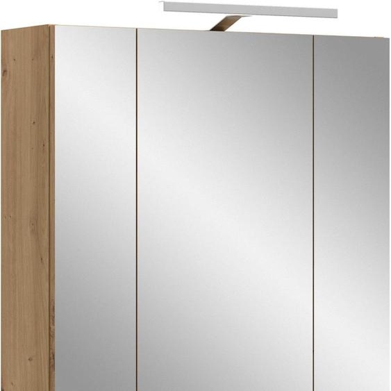 Ice armoir de salle de bain avec miroir avec éclairage 3 portes miroir chêneReproduction.