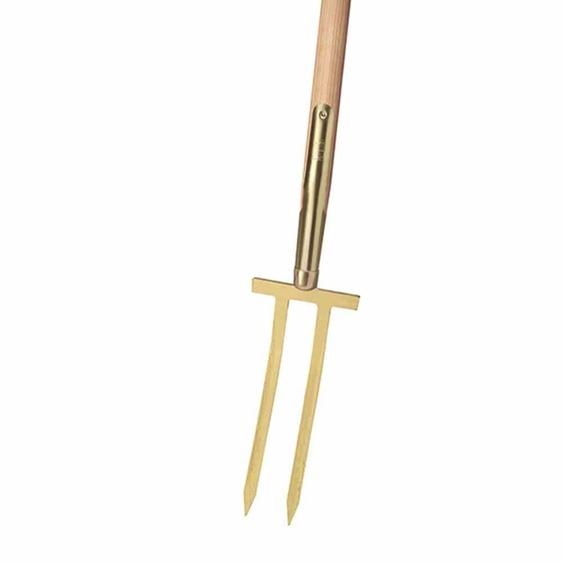 IDEAL 670-80001 Fourche à rosier avec dents à baïonnette et manche en T en frêne 85 cm, naturel/jaune doré