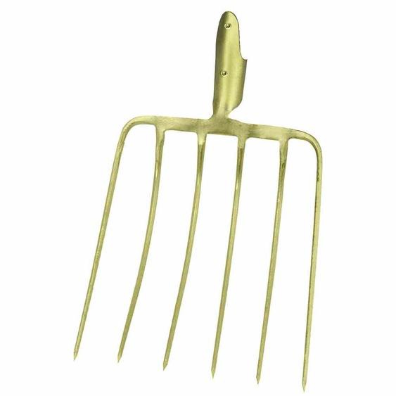 IDEAL 671-60000 Fourche à maïs, 6 dents, douille à ressort, sans manche, or