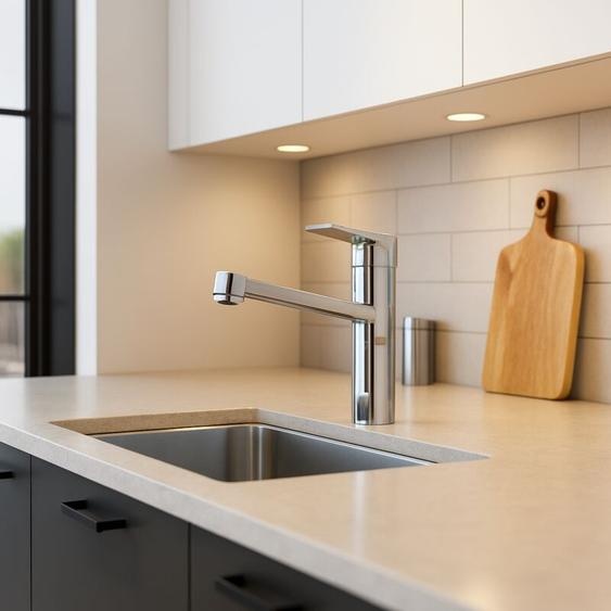 Ideal Standard - Kheops Mitigeur de cuisine 47x260x222 mm, 9 l/min (3 bar), chrome brillant (D2630AA)