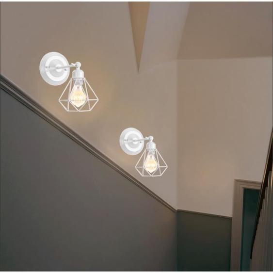 IDEGU 2pcs Applique Murale Industrielle,Lampe Murale Interieur Vintage en Cage Style Edison pour Salon Chambre Couloir