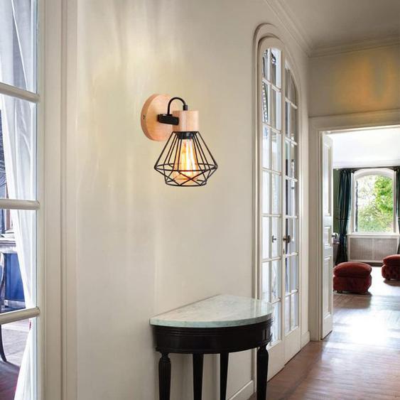 IDEGU Applique Murale Industrielle Vintage,E27 Lampe Murale en Cage Abat-jour Métal Style Edison pour Salon Chambre