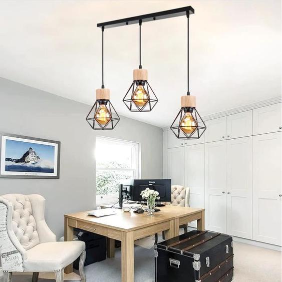 IDEGU Lustre Vintage Ajustable,Lampe Plafonnier Industrielle en Fer Retro pour Salon Chambre