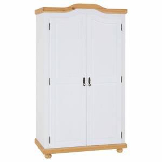 IDIMEX Armoire en pin MÜNCHEN, lasuré blanc et brun
