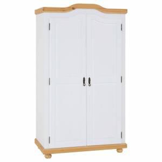 IDIMEX Armoire en pin MÜNCHEN, lasuré blanc et brun