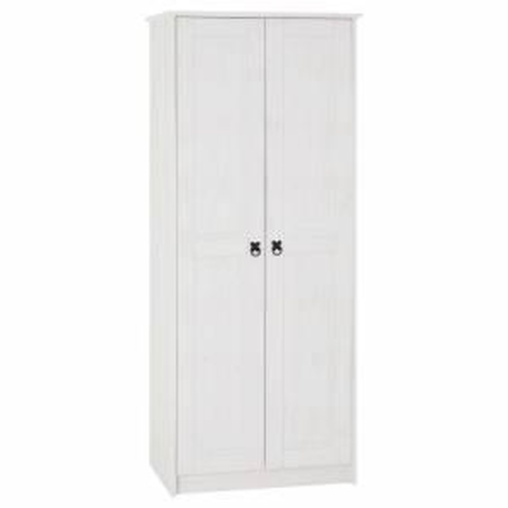 IDIMEX Armoire en pin RESIDENCIA style mexicain, 2 portes, lasuré blanc