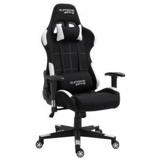IDIMEX Chaise de bureau gaming FORCE, revêtement en tissu noir et blanc