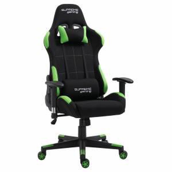 IDIMEX Chaise de bureau gaming FORCE, revêtement en tissu noir et vert