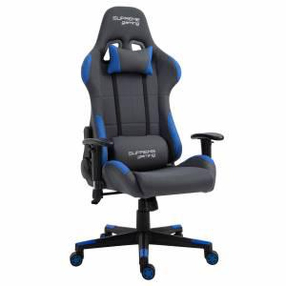 IDIMEX Chaise de bureau gaming SWIFT, revêtement en tissu gris et bleu