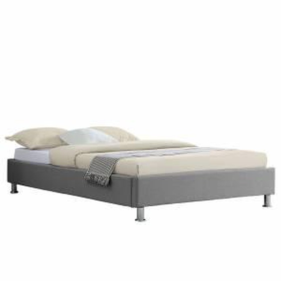 IDIMEX Lit futon simple NIZZA, 120 x 190 cm, avec sommier, revêtement en tissu gris