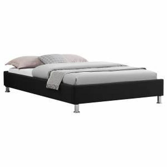 IDIMEX Lit futon simple NIZZA, 120 x 190 cm, avec sommier, revêtement en tissu noir