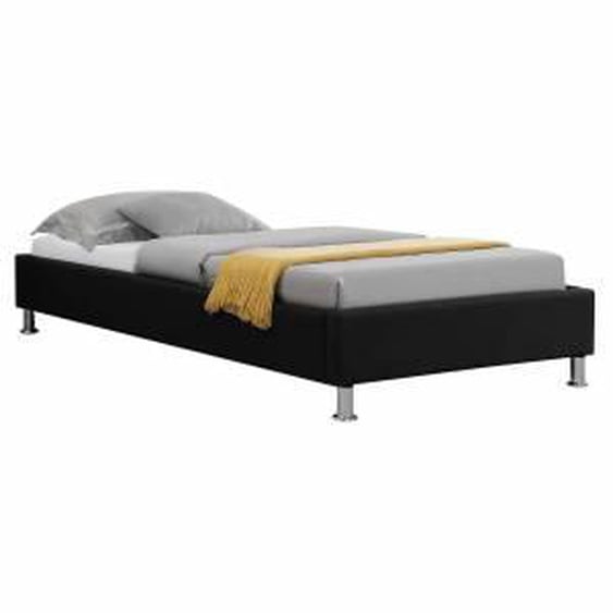 IDIMEX Lit futon simple NIZZA, 90 x 190 cm, avec sommier, revêtement en tissu noir