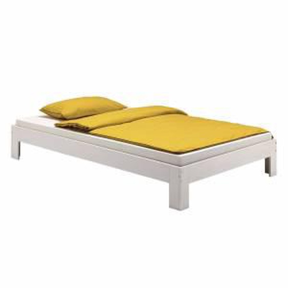 IDIMEX Lit futon THOMAS, en pin massif, 140 x 190 cm, lasuré blanc