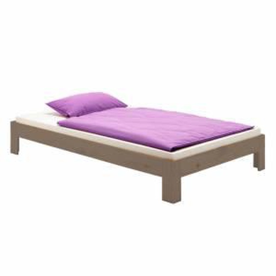 IDIMEX Lit futon THOMAS, en pin massif, 90 x 190 cm, lasuré taupe