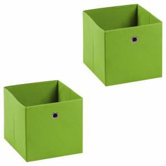 IDIMEX Lot de 2 boîtes de rangement ELA, en tissu vert