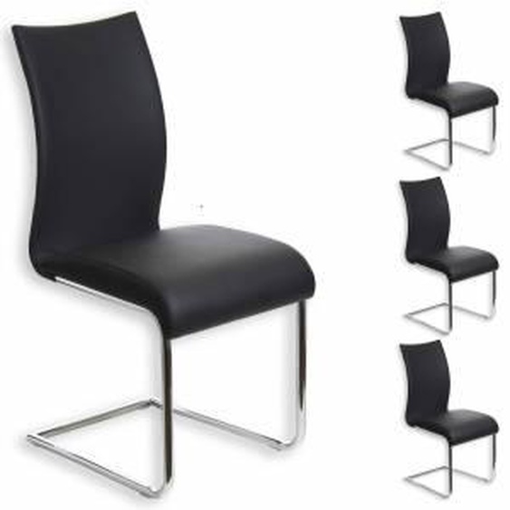 IDIMEX Lot de 4 chaises ALADINO, en synthétique noir
