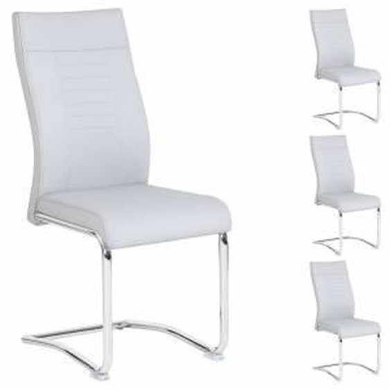 IDIMEX Lot de 4 chaises LOANO, en synthétique gris