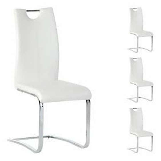 IDIMEX Lot de 4 chaises SABA, en synthétique blanc