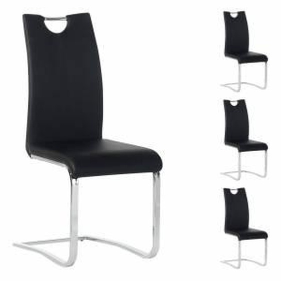 IDIMEX Lot de 4 chaises SABA, en synthétique noir