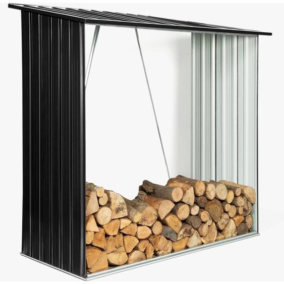 Abri de stockage 2 m³ gris en acier galvanisé pour bûches