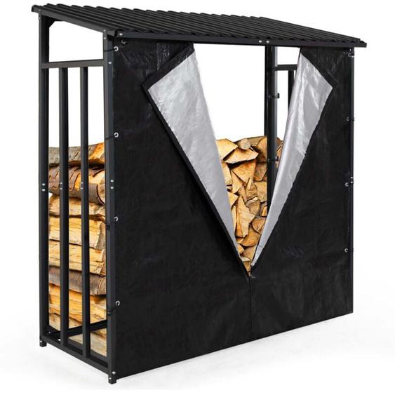 Idmarket - Abri de stockage en acier galvanisé pour bûches L.190 cm avec housse de protection 150 gr