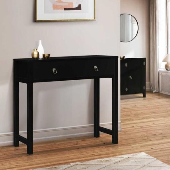 IDMARKET Console YANG 1 tiroir bois noir