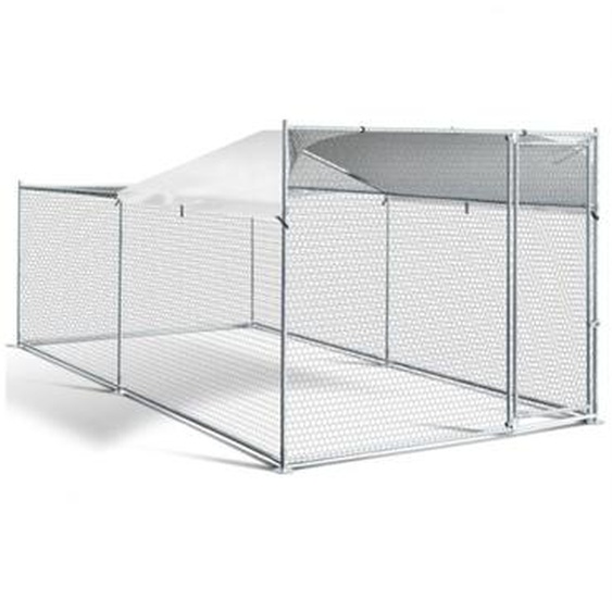 Enclos bogota 8 m² parc grillagé 2x4x1,6 m acier galvanisé avec filet