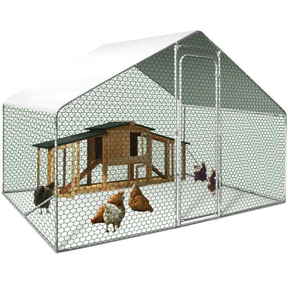 Idmarket - Enclos poulailler 6 m² parc grillagé - 3x2 m - Acier galvanisé - Naturel