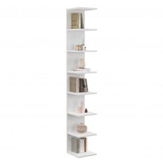 Idmarket - Etagère murale suspendue double position chiara 8 étagères blanc 190 cm