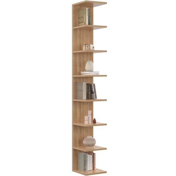 Idmarket - Etagère murale suspendue double position chiara 8 étagères façon hêtre 190 cm