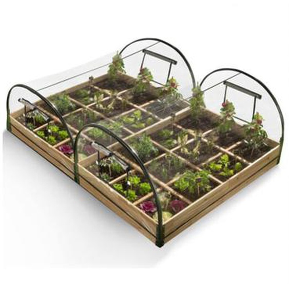 Idmarket - Lot de 2 carrés potager 1,15x0.80 m 12 compartiments + housses