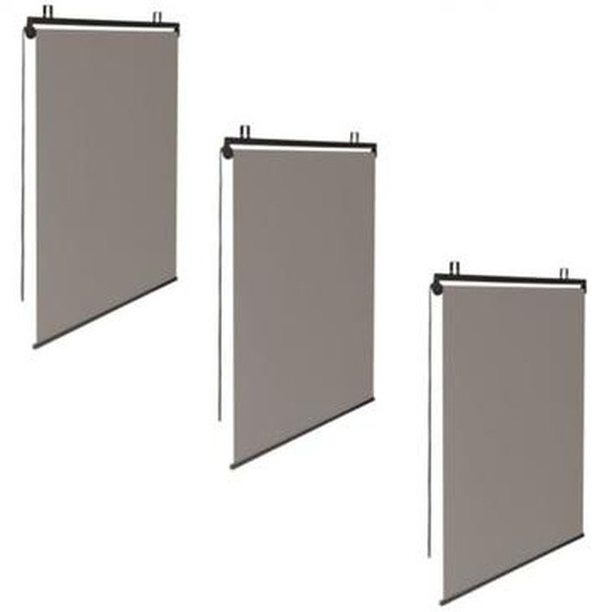 Idmarket - Lot de 3 stores enrouleurs L.124 x h. 225 cm pour pergola taupe