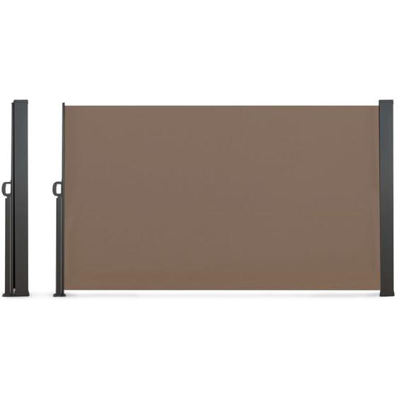 Paravent extérieur rétractable 180 x 400 cm taupe store latéral