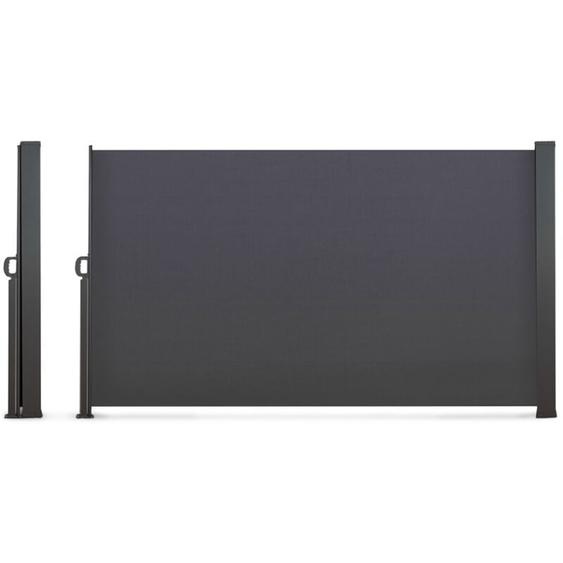 Paravent extérieur rétractable 180 x 500 cm gris anthracite store latéral