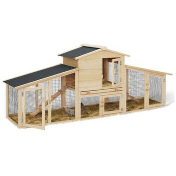 Poulailler vip avec clapier double xxl en bois