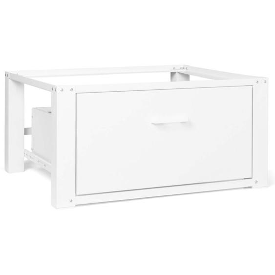 Idmarket - Support pour machine à laver 63 x 54 cm socle réhausseur en métal avec tiroir