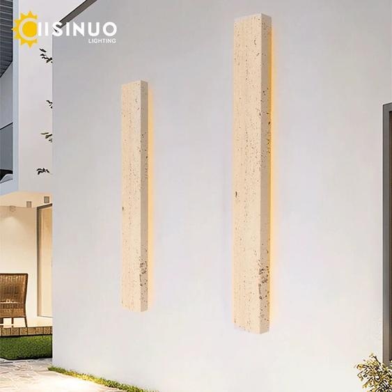 IISINUO Applique Murale LED en Pierre Naturelle Imperméable, Luminaire dExtérieur Long, Idéal pour un Jardin, une Villa de Campagne, un délégations ou une Entrée
