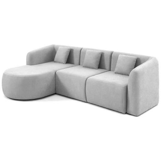 Ikare - canapé modulable dangle gauche - 4 places - en tissu - Gris clair