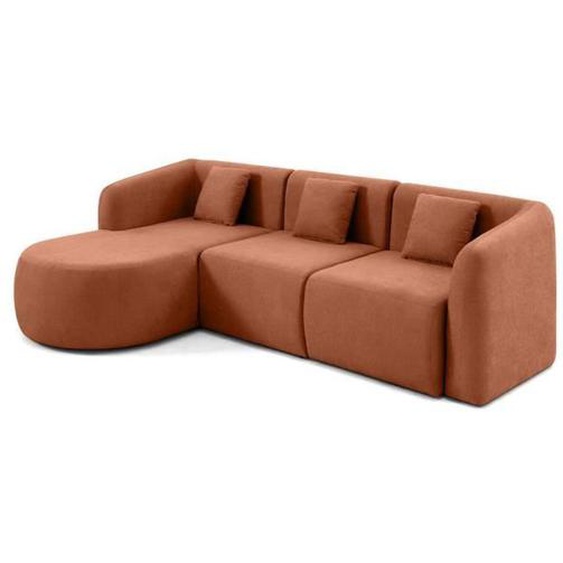 Ikare - canapé modulable dangle gauche - 4 places - en tissu - Terracotta