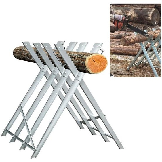 Ikodm Chevalet de sciage pour tronçonneuse Chevalet à bois Support de sciage Support de sciage Chevalet pour tronçonneuse Chevalet métallique Chevalet pour tronçonneuse Chevalet de sciage à bois