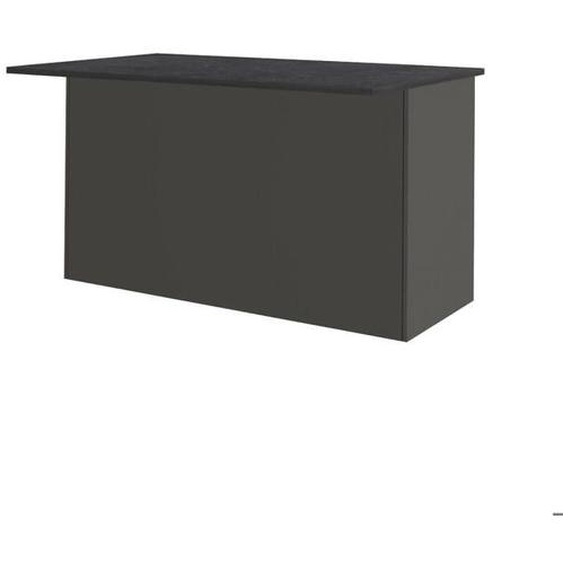 Îlot de cuisine Dcarnelo - Dmora - Melaminè - Anthracite, Ardoise 155x90h90 cm