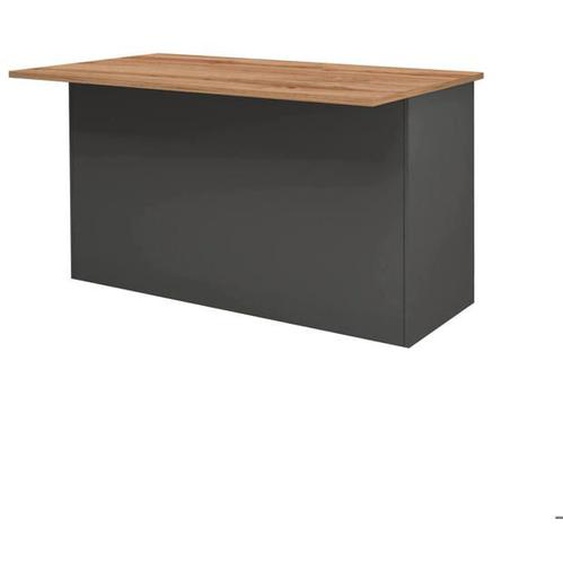 Îlot de cuisine Dcarnelo - Dmora - Melaminè - Anthracite, Chêne 155x90h90 cm