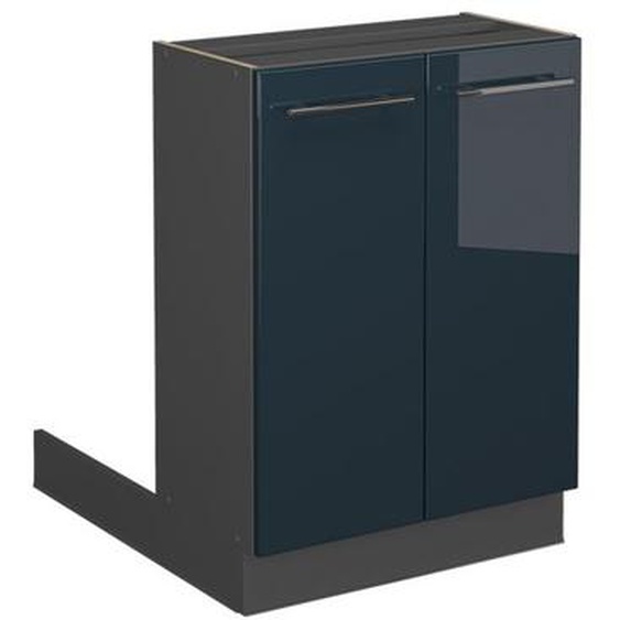 Îlot de cuisine Fame-Line, 60 cm sans plan de travail, Bleu foncé brillant, Vicco