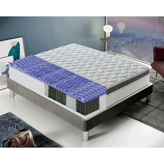 Ilovesleep - Matelas 160x200 Positano - Ressorts ensachés - Mémoire de forme - 13 zones
