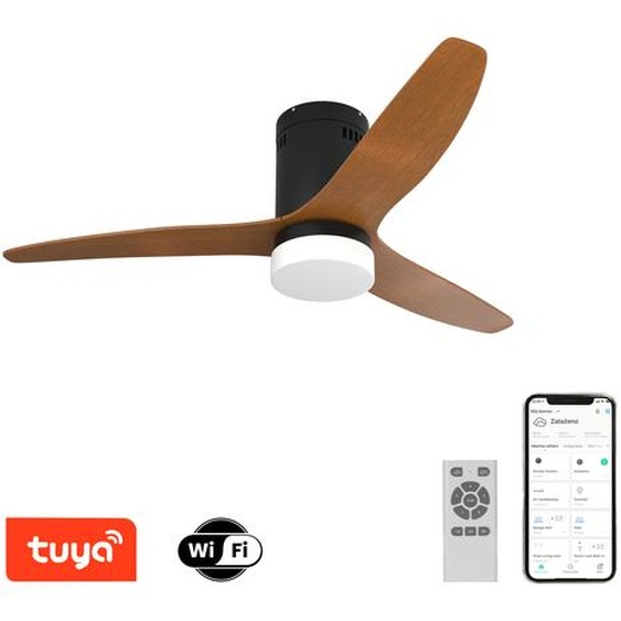 IMMAX NEO LITE VENTO SMART Plafonnier avec ventilateur 18W TUYA Wi-Fi marron-noir