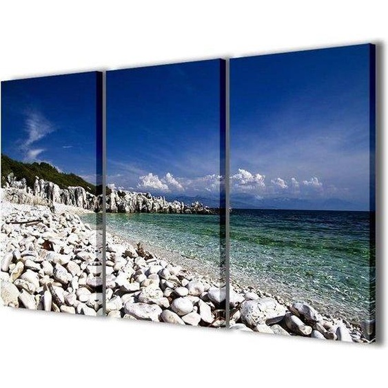 Impressions de paysages de lîle de Corfou - uvres dart moderne - Ensemble de 3 panneaux - Entièrement montés - Prêts à accrocher - 120 x 90 cm