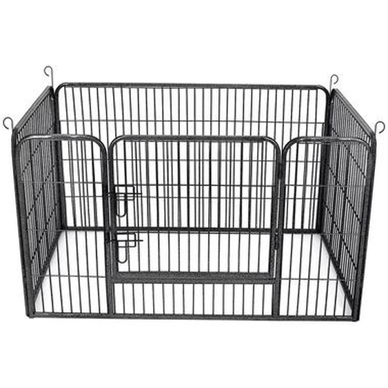 In And OutdoorMatch Enclos pour animaux Ashleigh - Réglable - Parc dexercice - Enclos pour poules - Enclos pour chats - Cage pour chiens - Noir - 122x80x70cm